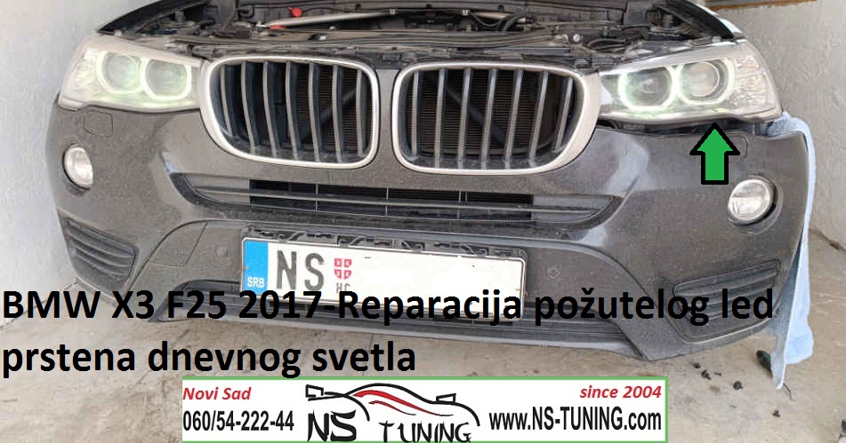 bmw x3 f25 xenon far 2016 2017 2018 2019 pozuteo led prsten reparacija servis farova novi sad ns tuning